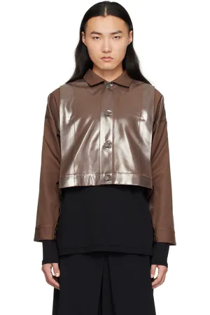 Issey Miyake Brown Tucked Foil Jacket