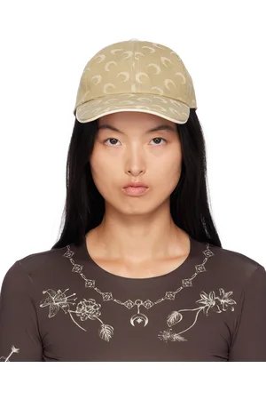 Marine Serre Beige Moon Jacquard Twill Cap