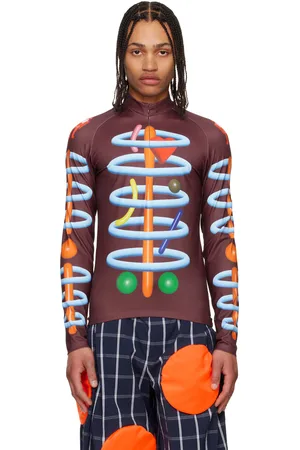 WALTER VAN BEIRENDONCK Burgundy Void Clown Bike Turtleneck