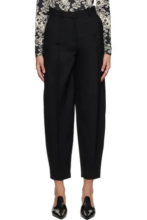 Totême Black Barrel-Leg Trousers