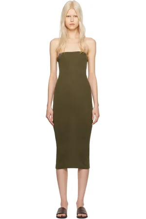 St Agni Khaki 90s Midi Dress