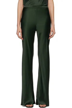 Silk Laundry Green Bias Cut Lounge Pants
