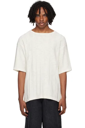 COMMAS Off-White Tuck Stitch T-Shirt