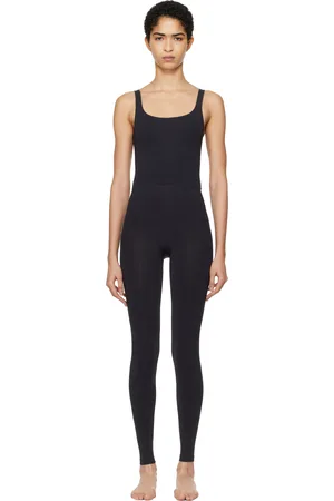 SKIMS Black Soft Smoothing Seamless Cat Jumpsuit
