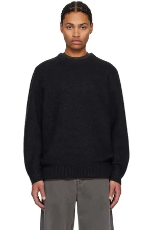 Reigning Champ Black Textured Boucle Turf Crewneck Sweater