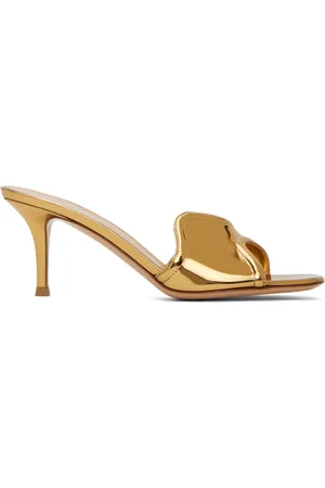 Gianvito Rossi Gold Lucrezia 70 Mules