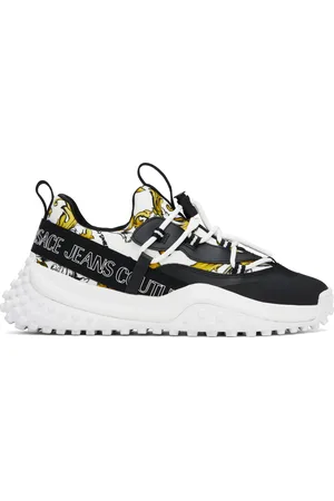 VERSACE White & Black Outline Barocco Hyber Sneakers
