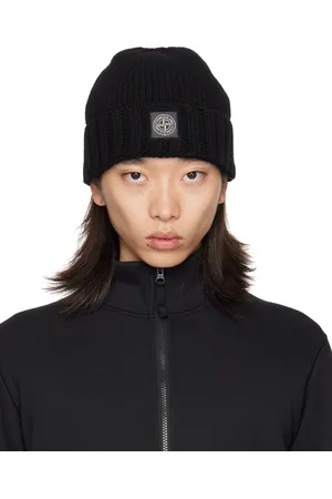 Stone Island Black Knitted Tonal Badge Beanie