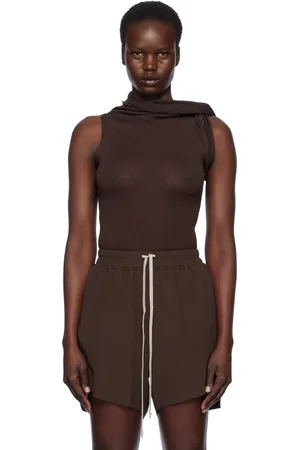 Rick Owens Brown Hollywood Banded Tank Top
