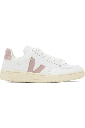 Veja White V-12 Leather Sneakers