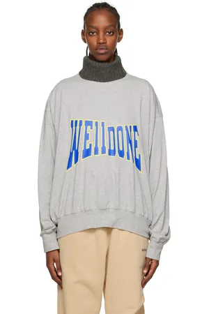 We11 Done Gray Unbalanced Sweatshirt