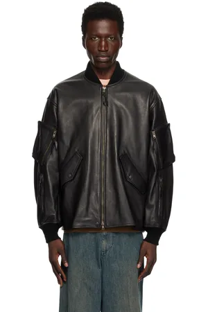Beams Black MIL Flight Leather Jacket