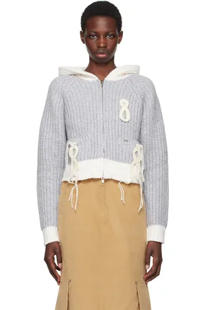 Kijun Gray Crochet Knit Hoodie