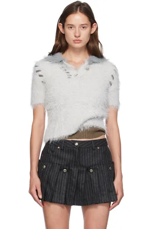 Andersson Bell Gray Bear Knit Polo