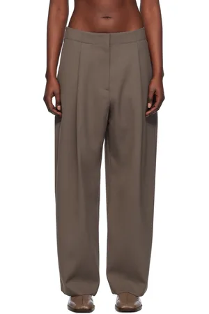 STUDIO NICHOLSON Brown Pleated Trousers