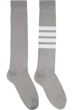 Thom Browne Gray 4-Bar Over The Calf Socks