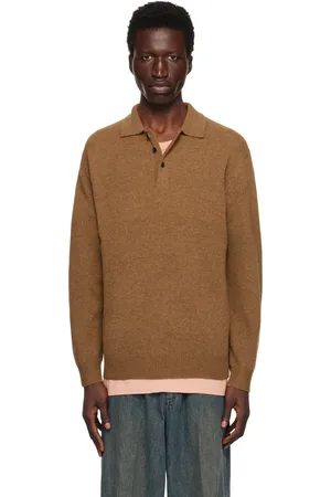 Beams Brown Knit 9G Polo