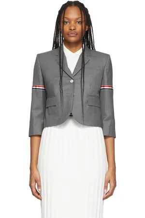 Thom Browne Grey Super 120s Cropped Blazer