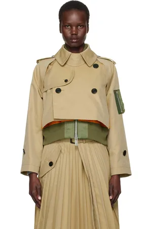 SACAI Beige Cotton Gabardine x Nylon Twill Blouson