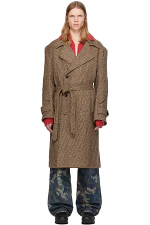 Andersson Bell Rovy Double-Breasted Herringbone Trench Coat