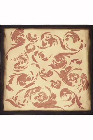 DRIES VAN NOTEN Brown & Beige Printed Silk Scarf