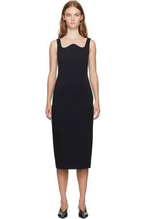 Recto Signature Curved Neck Midi Dress