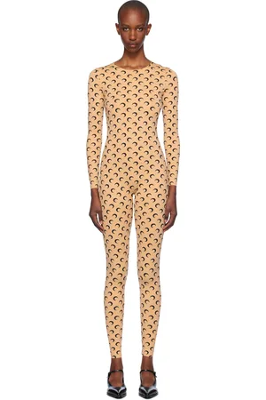 Marine Serre Tan All Over Moon Jumpsuit