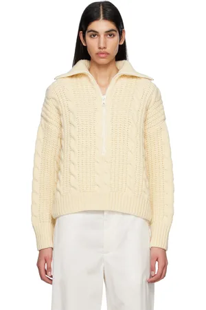 Bottega Veneta Off-White Half-Zip Sweater