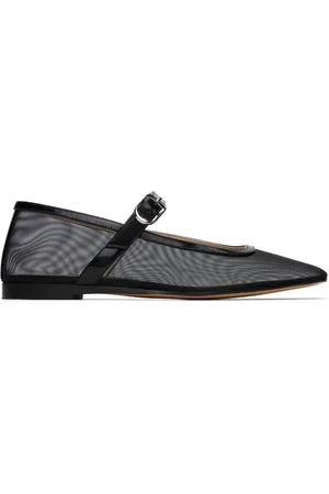 Le Monde Beryl Black Mesh Mary Jane Ballerina Flats