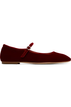 Aeyde Uma Velvet Mary-Jane Ballerina Flats