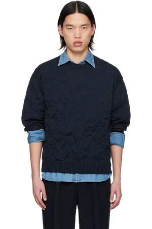 Auralee Navy Crewneck Sweater