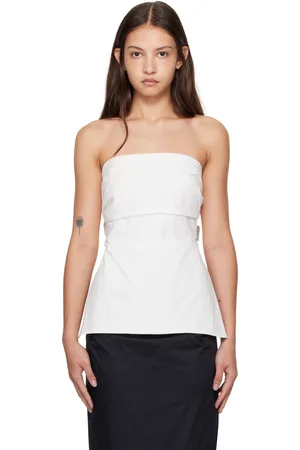 St Agni White Strapless Tie Back Tank Top