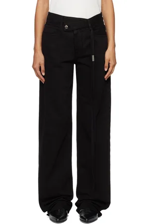 ANN DEMEULEMEESTER Black Meya 5-Pockets Asymmetric Waistband Jeans