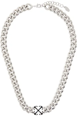 OFF-WHITE Silver Enamel Arrow Chain Necklace