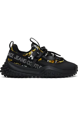 VERSACE Black & Gold Outline Barocco Hyber Sneakers