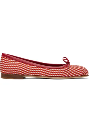 Manolo Blahnik Red & White Veralli Ballerina Flats