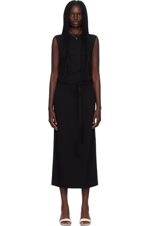 Totême Black Fluid Tie-Waist Maxi Dress