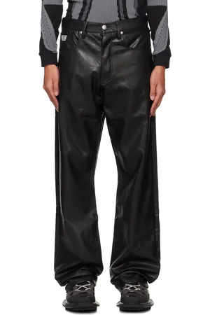 MISBHV Button-Fly Faux-Leather Trousers