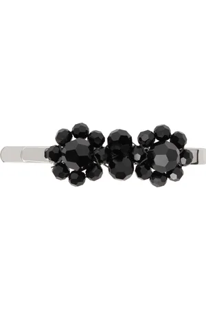 Simone Rocha Black & Silver Mini Flower Hair Clip