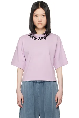 Palm Angels Purple Neck Logo T-Shirt