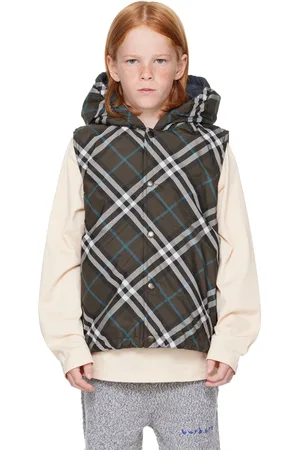 Burberry Kids Khaki Check Reversible Vest
