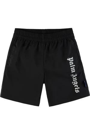Palm Angels Kids Black Overlogo Swim Shorts