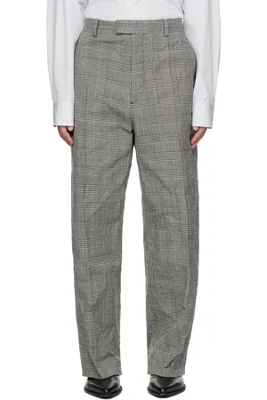 Vetements White & Black Metalized Wrinkled Tailored Trousers
