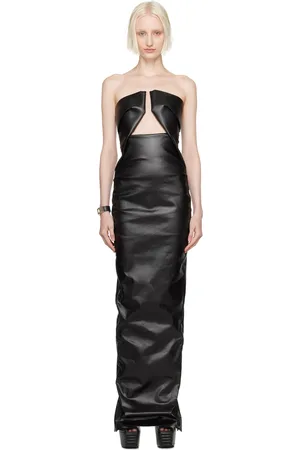 Rick Owens Black Porterville Prong Denim Maxi Dress