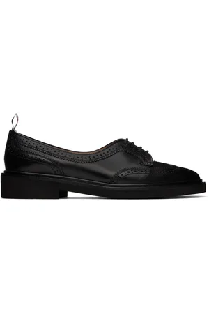 Thom Browne Black Low Throat Wingtip Derbys