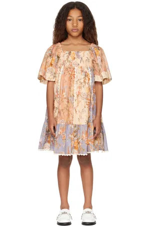 ZIMMERMANN Kids Multicolor Tallow Paneled Frill Dress