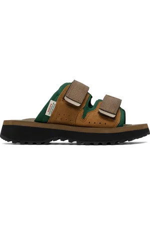 SUICOKE Brown & Green MOGI-ab Sandals