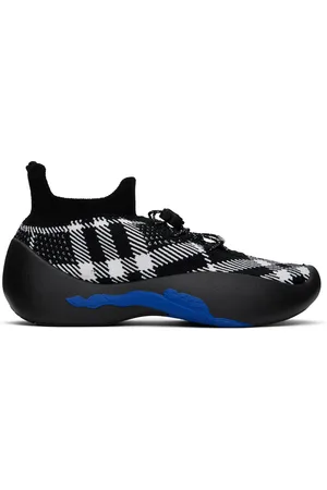 Burberry Black & White Check Knit Neptune Sneakers