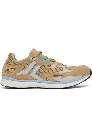 Lanvin Beige & Blue Meteor Runner Sneakers