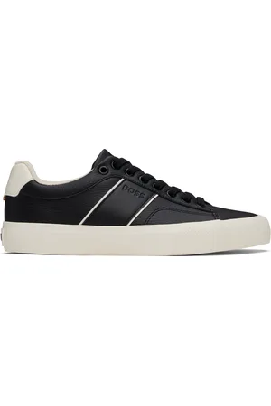 HUGO BOSS Black Faux-Leather Sneakers